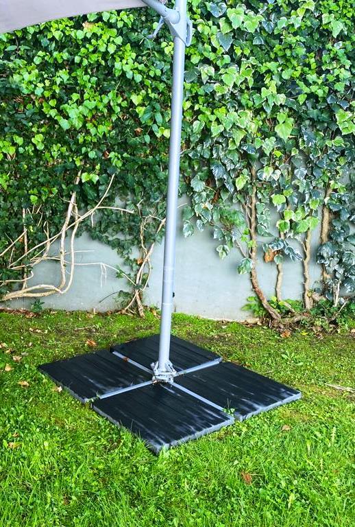 Housse De Protection Pour Pied De Parasol - Tissu Oxford 600D Imperméable, Fermeture éclair, 107x107x13 Cm